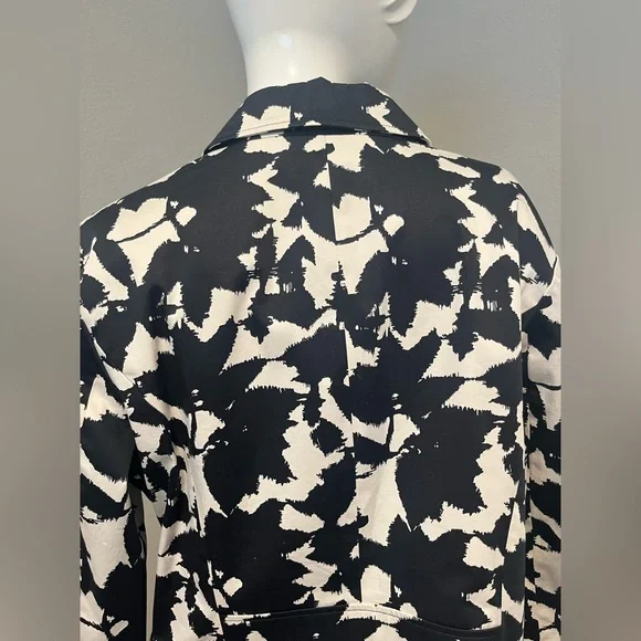 Coldwater Creek Women’s Black & White LS One Button Abstract Blazer Size 14 - Picture 6 of 16